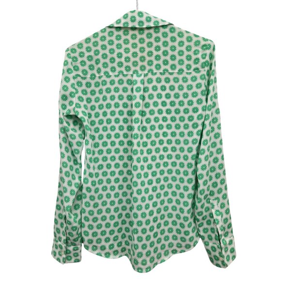 Express Lime Print Button-up Blouse - Picture 2 of 3